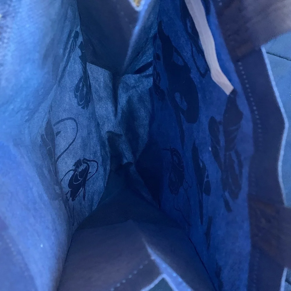 Disney Store Blue Mickey Minnie Character Canvas Bag